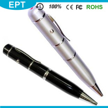 Al por mayor Silver Laser Point Pen Shape USB Flash Drive para muestra gratis (TP021)